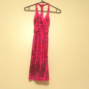 Pink and black dress